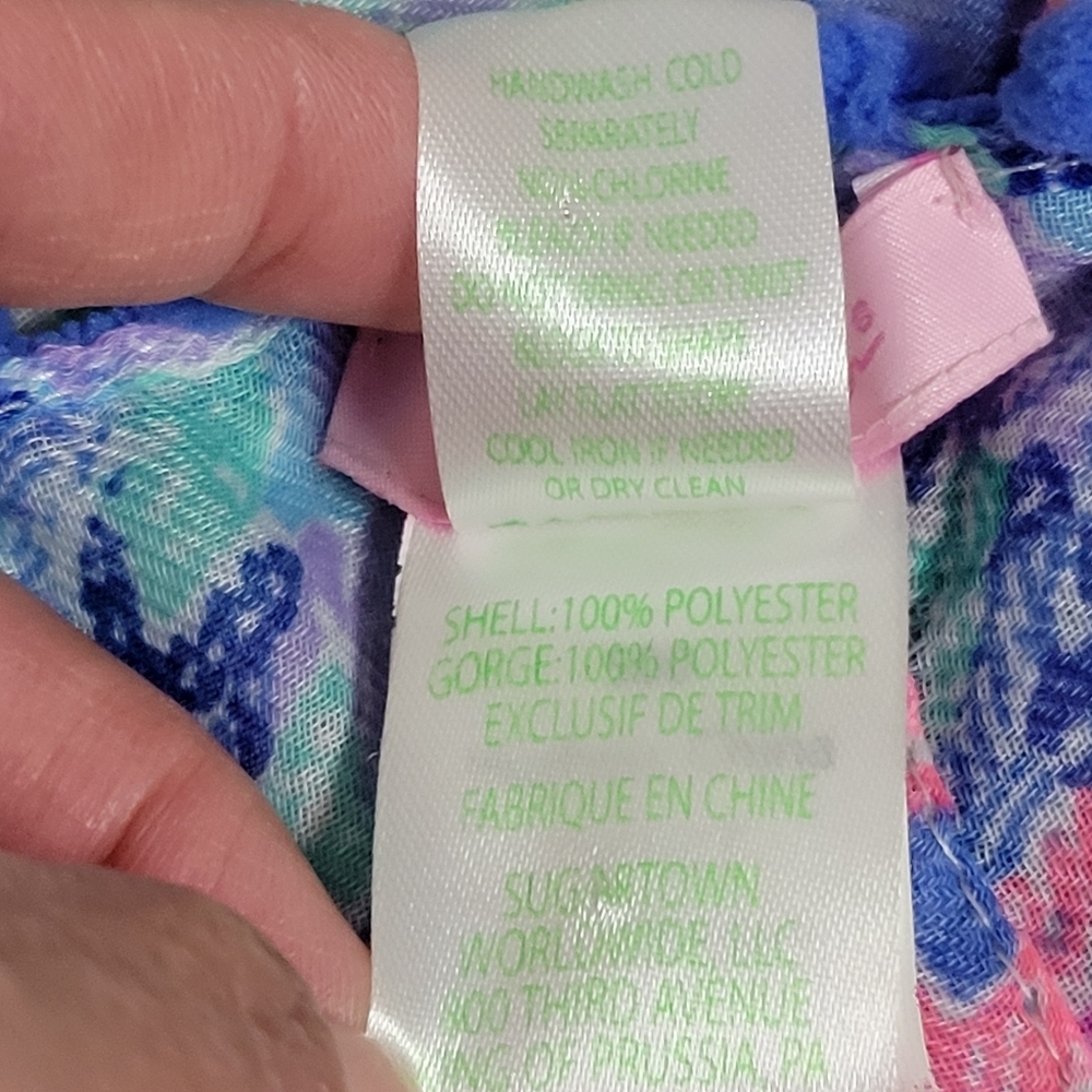 Lilly Pulitzer Girls Infinity Scarf With Pom Pom Fringe Hem. - Picture 4 of 7